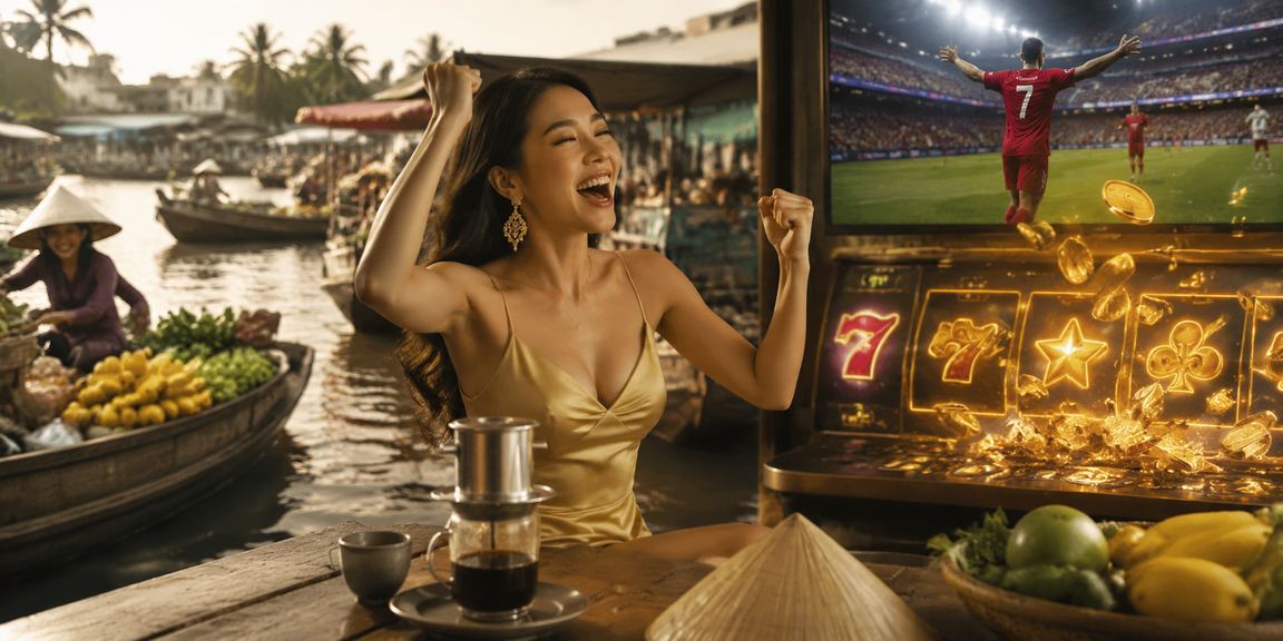 Người dùng tại Cần Thơ chơi slot game kết hợp uống cà phê qua điện thoại